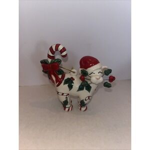 Whimsiclay Santa Hat Christmas Ornament Whiskers #10207 2007 Amy Lacombe